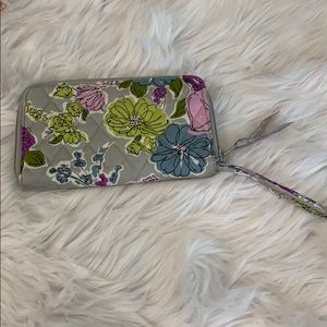Vera Bradley Watercolor Print Zip-Around Wallet/Passport/ Checkbook